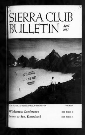 Sierra Club Bulletin 1957 Vol 42 No 4 April cover